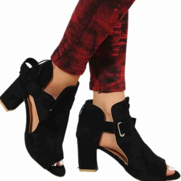 BRAND NEW JUSTFAB KARINE PEEP-TOE BOW-TIE ANKLE BOOTIES G1 - Picture 4 of 15